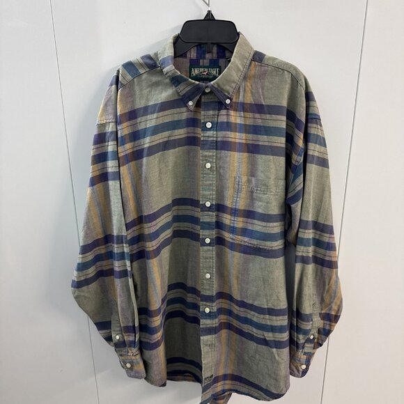 VTG American Eagle Outfitters Plaid Shirt Adult L USA Made Relaxed Grunge (N10) - Picture 1 of 10
